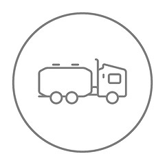 Image showing Truck liquid cargo line icon.