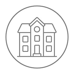 Image showing Two storey detached house line icon.