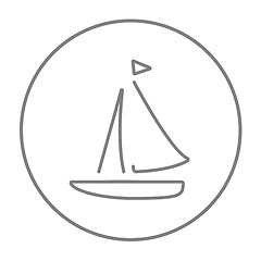 Image showing Sailboat line icon.