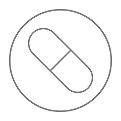 Image showing Capsule pill line icon.