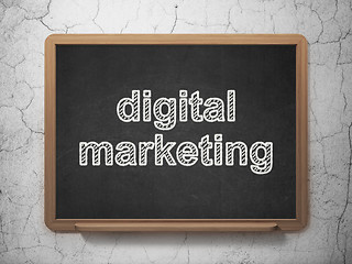 Image showing Marketing concept: Digital Marketing on chalkboard background