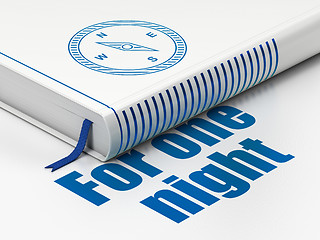 Image showing Travel concept: book Compass, For One Night on white background