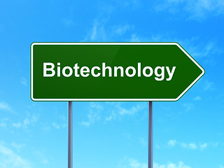 Image showing Science concept: Biotechnology on road sign background