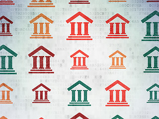 Image showing Law concept: Courthouse icons on Digital Paper background