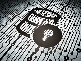 Image showing Software concept: circuit board with Database With Lock