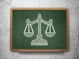 Image showing Law concept: Scales on chalkboard background