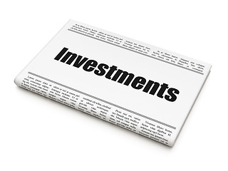 Image showing Banking concept: newspaper headline Investments