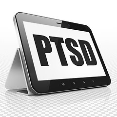 Image showing Medicine concept: Tablet Computer with PTSD on display