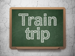 Image showing Tourism concept: Train Trip on chalkboard background