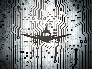 Image showing Travel concept: circuit board with Aircraft