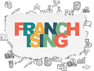 Image showing Finance concept: Franchising on Torn Paper background