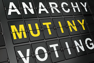 Image showing Political concept: Mutiny on airport board background