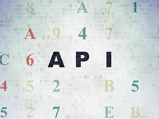 Image showing Database concept: Api on Digital Paper background