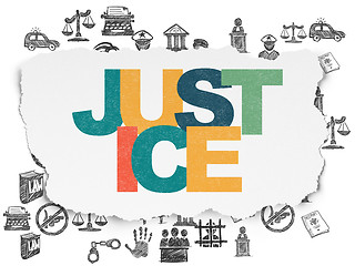 Image showing Law concept: Justice on Torn Paper background