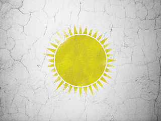 Image showing Vacation concept: Sun on wall background