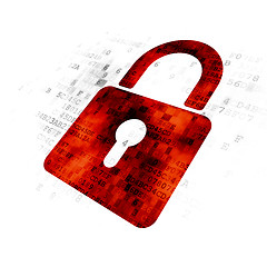 Image showing Privacy concept: Closed Padlock on Digital background