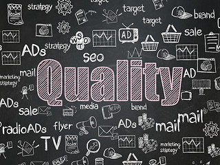 Image showing Marketing concept: Quality on School Board background