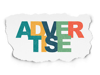 Image showing Advertising concept: Advertise on Torn Paper background