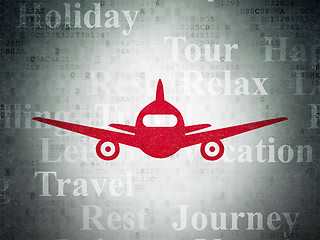 Image showing Tourism concept: Aircraft on Digital Paper background