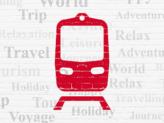 Image showing Tourism concept: Train on wall background