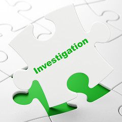 Image showing Science concept: Investigation on puzzle background