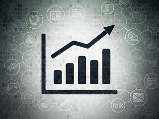 Image showing News concept: Growth Graph on Digital Paper background