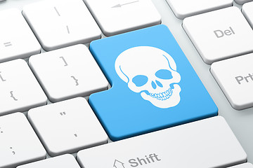 Image showing Medicine concept: Scull on computer keyboard background