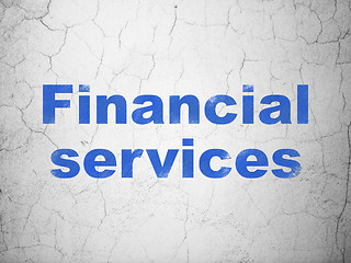 Image showing Currency concept: Financial Services on wall background