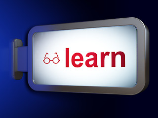 Image showing Learning concept: Learn and Glasses on billboard background