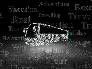 Image showing Travel concept: Bus in grunge dark room