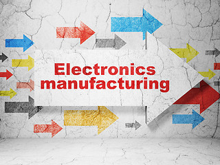 Image showing Industry concept: arrow with Electronics Manufacturing on grunge wall background