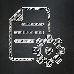 Image showing Software concept: Gear on chalkboard background