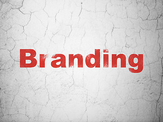 Image showing Advertising concept: Branding on wall background