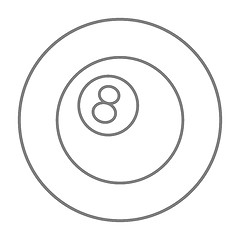 Image showing Billiard ball line icon.