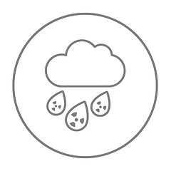 Image showing Radioactive cloud and rain line icon.