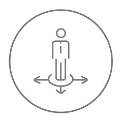 Image showing Businessman in three ways line icon.