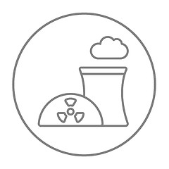 Image showing Nuclear power plant line icon.
