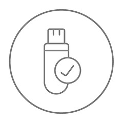 Image showing USB flash drive line icon.