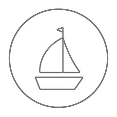 Image showing Sailboat line icon.