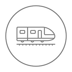 Image showing Modern high speed train line icon.