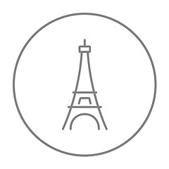 Image showing Eiffel Tower line icon.