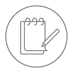 Image showing Notepad with pencil line icon.