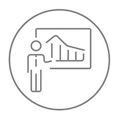 Image showing Businessman with infographic line icon.