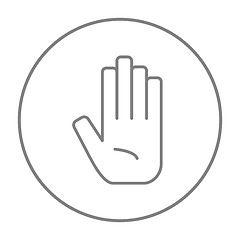 Image showing Medical glove line icon.