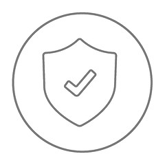 Image showing Shield with check mark line icon.