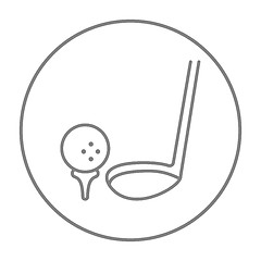 Image showing Golf ball and putter line icon.