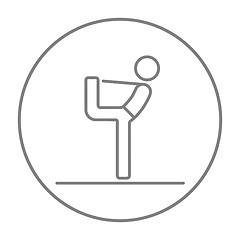 Image showing Man practicing yoga line icon.