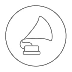 Image showing Gramophone line icon.