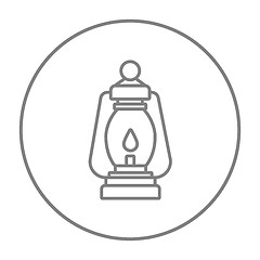 Image showing Camping lantern line icon.