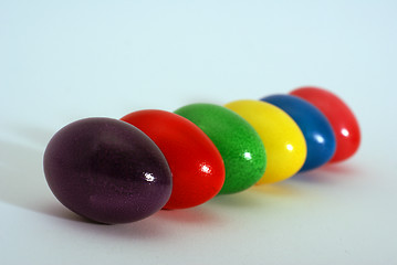 Image showing line of easter eggs